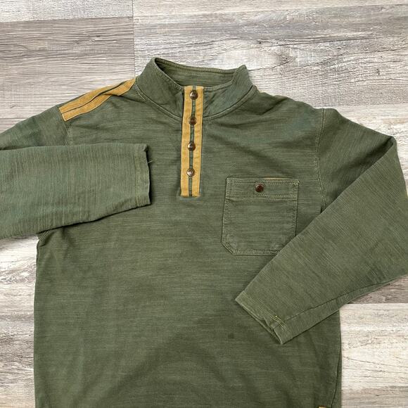 Vintage 90s The Territory Ahead Green Tan Mens L Snap Button Tactical Sweatshirt - Picture 3 of 8
